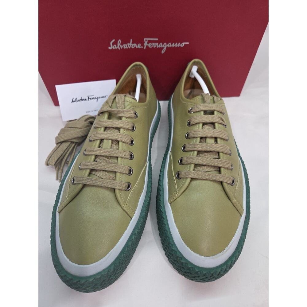 ferragamo mens shoes 8 M Olive Green